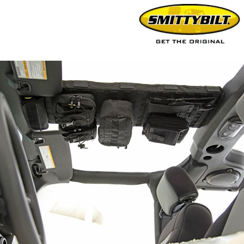 CONSOLA-SUPERIOR-G.E.A.R-BLACK-DIAMOND-CON-BOLSAS-DE-ALMACENAJE-PARA-JEEP-WRANGLER-JK-2007-2018-SMITTYBILT-5666001